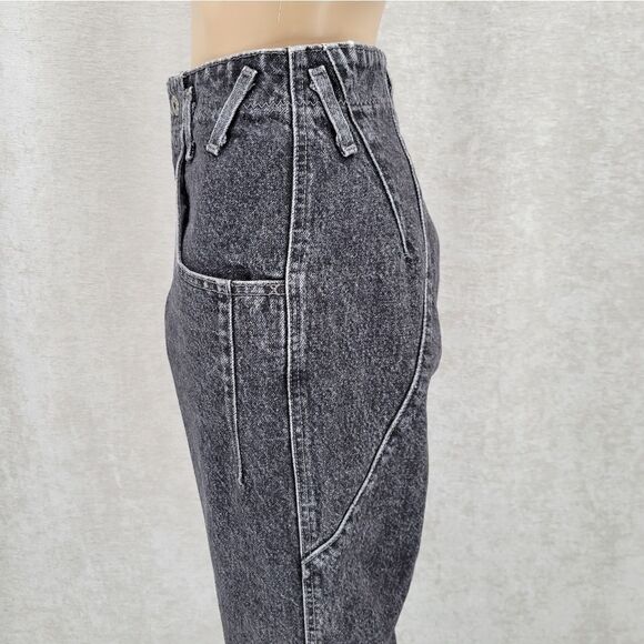 Lee Vintage 80s Black Jeans High Waisted Intricate Seamwork Juniors Size 5 Acid - Picture 7 of 16